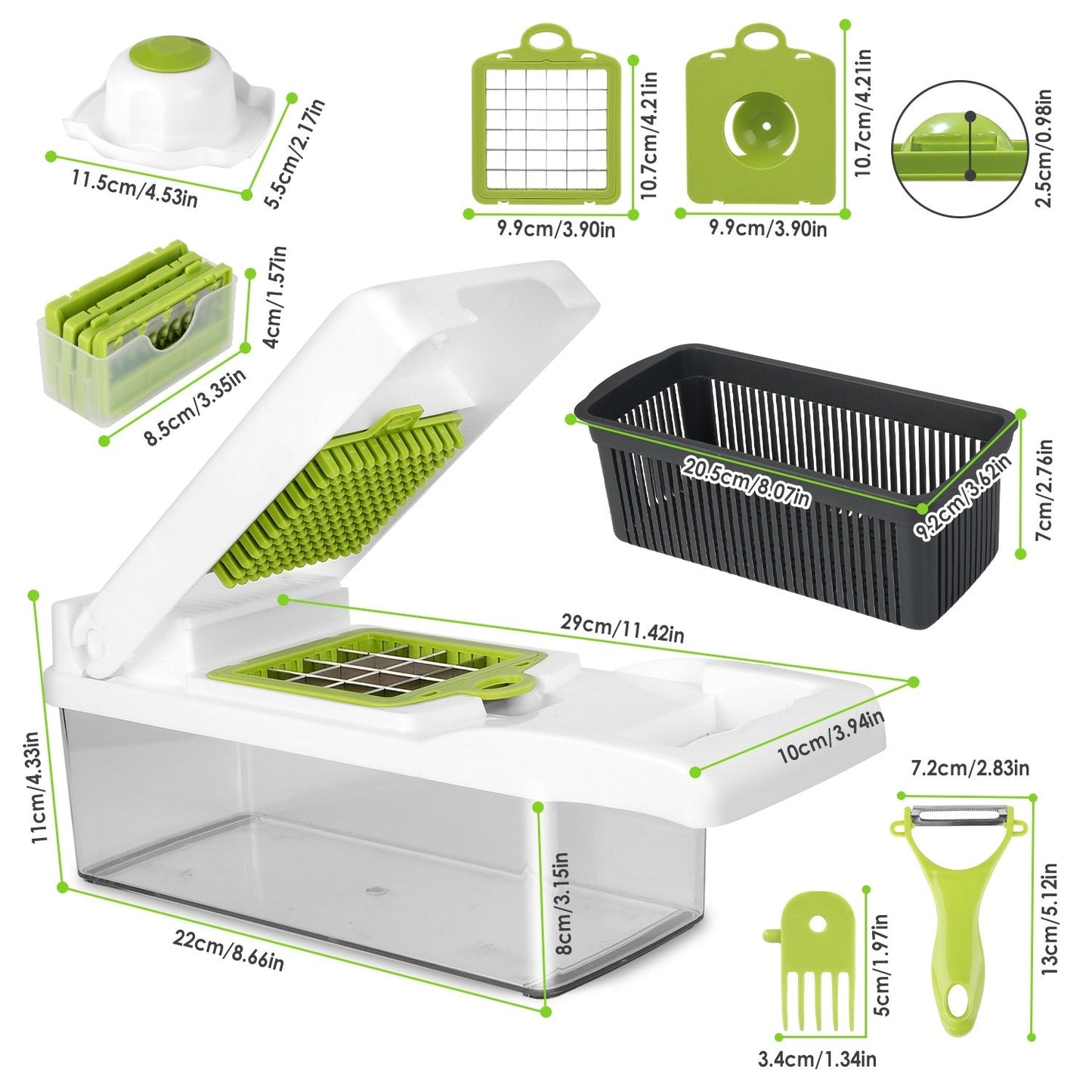 12 - in - 1 Vegetable Chopper & Slicer Set - LiviNova