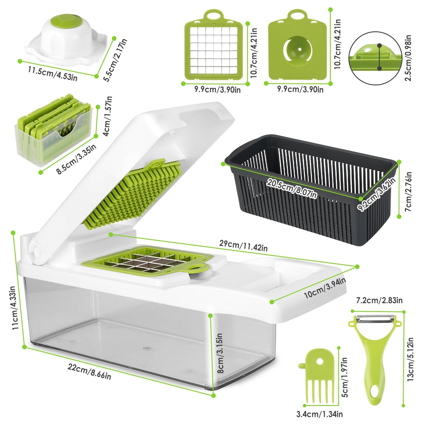 12 - in - 1 Vegetable Chopper & Slicer Set - LiviNova