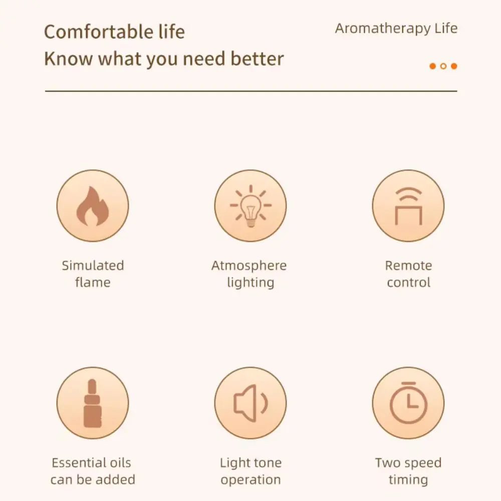 Flame Effect LED Aromatherapy Diffuser - LiviNova